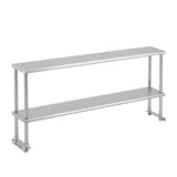 Garvee NSF Stainless Steel Worktable with Caster and Backsplash for Commercial Kitchen, 72x12x32 in, Silver