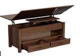 Garvee 40-Inch Convertible Coffee Table with Lift Top Multi-Function Living Room Table with Drawers Hidden Compartment Converts to Dining Table Adjustable Size Wood Color - Brown