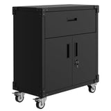 Garvee Rolling Tool Cabinet with Drawer Heavy Duty Metal Garage Storage Adjustable Shelf Locks Warehouse Workshop Black