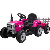 Garvee Ride - P Series: 12V Electric Tractor & Trailer for Kids, 3-6 Yrs - With RC - Rose / 25W