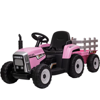 Garvee Ride - P Series: 12V Electric Tractor & Trailer for Kids, 3-6 Yrs - With RC - Pink / 25W
