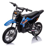 Garvee Ride - T Series: 36V Kids Electric Dirt Bike, 350W/15.5MPH Brushless Motor, LED, Comfortable Leather Seat, 175lbs Max Load Capacity-Blue - Blue