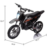 Garvee Ride - Série T : Moto électrique tout-terrain pour enfants 36 V, moteur sans balais 350 W/25 km/h, LED, siège en cuir confortable, capacité de charge maximale de 79 kg - Noir