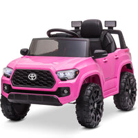 Garvee Officially Licensed Toyota Tacoma 12V Kids Electric Ride-On Truck – Remote Control, Season Suspension, Safety Belt, LED Headlights, Gentle Start, Battery Powered Car for Children Ages 3-8 – Pink