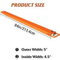 Garvee Pallet Forklift Extensions 84" Length 4.5" Width, Heavy Duty Steel Pallet Fork Extension, 1 Pair Fork Extensions for Forklifts, 4600LBS, Orange