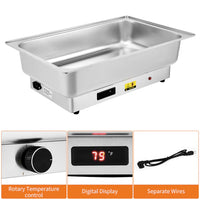 Garvee 9QT(2×1/2Pan) Plat de Chauffe Électrique avec Contrôle de la Température, Serveurs et Chauffe-Plats de Buffet en Acier Inoxydable, Ensemble de Plats de Chauffe Électriques avec Contrôle de la Température pour la Restauration