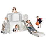 Garvee Activity Center with Slide Multi-Functional Indoor Outdoor Playground Playset Grey - Grey