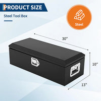 Garvee 30 Inch Steel Truck Bed Tool Box - Diamond Plate Design with Side Handles and Locking Keys, Compact and Durable Storage for Pickup Trucks, RVs, and Trailers, Black
