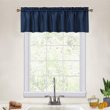 Garvee Navy Blue Curtain Valances Waffle Textured Short Valances For Kitchen Bathroom Windows 60x15 Inch - Navy Blue