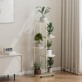 Garvee 5 Tier Plant Stand Iron Art Indoor Floor Standing Mobile Multi-Layer for Patio Gardens Bedroom Corner Living Room Balcony - Champagne Gold