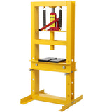 Garvee Hydraulic Press 6 Ton Hydraulic Shop Press, H-Frame Garage Floor Benchtop Press Adjustable Shop Press with Plates, Adjustable Working Table Height, for Gears and Bearings, Yellow - Yellow