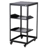 Garvee 20U Open Frame Server Rack Adjustable Depth 23-40 in Wall Mount & Free Standing Network Rack Black