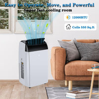 Garvee 12000 BTU 3-in-1 Portable AC Unit | Cools 550 sq.ft with Fast Auto Cooling | Quiet Air Conditioner with Dehumidifier for Bedroom & Living Room - Black