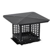 Garvee Chimney Cap 13x13 in Square Galvanized Steel Adjustable Bottom Mesh Covers Clay Flue Compatible