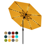 Garvee 10 FT Patio Umbrella with Solar Lights, Waterproof UV Protection, Yellow for Garden Backyard Poolside - Yellow