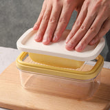 Garvee Butter Cutter Box Plastic Butter Dish with Lid Stainless Steel Kitchen Baking Tool for 7oz Butter Sticks