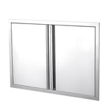 Garvee BBQ Access Door 24" W x 24" H Double Outdoor Kitchen Door Weatherproof 304 Stainless Steel Recessed Handle