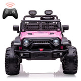 Garvee 24V 2 Seaters Kids Ride Truck with Remote Control, 9AH Battery, 20" Seat, Pink