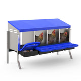 Garvee Chicken Nesting Boxes with Cleanable Pull-Out Trays, 4 Hole Metal Rollaway Nest Box for Laying Hens, Wall Mount or Free-Standing, Includes Legs, Galvanized Steel