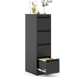Garvee 4-Drawer File Cabinet with Lock, Heavy Duty Vertical Filing Cabinets for Home Office, Secure Locking Metal Steel Storage Cabinet for Letter/Legal Size File, Assembly Required, Black - Black