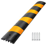Garvee Heavy Duty Rubber Speed Bump Wheel Chock with Cable Protector Ramp for Heavy Vehicles, Driveway, Parking Stop, Yellow-Black, Durable