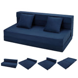 Garvee Folding Sofa Bed With Pillows Convertible Sleeper Chair Modern Futon Floor Couch 79.53x59.84x5.91 Inches Blue