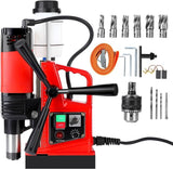 Garvee 1100W Mag Drill Press , 1.57 in Boring Diameter, 580 RPM 2922lbf Magnetic Adhesion for Industrial Home Steel Fabrication - Red