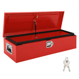 Garvee Truck Bed Tool Box Heavy Duty Steel 39x13x10 Inch Orange Peel Finish for Pickup RV Trailer - Red