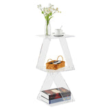 Garvee Acrylic Ladder Bookshelf 3-Tier Clear Wall Mounted Book Shelf for Small Spaces 11.8x11.8x27.4 in Transparent
