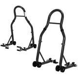 Garvee Motorcycle Stands Front And Rear 900 LB Heavy Duty Wheel Lift Combo With Prong Adapters Adjustable Swingarm Spool Universal Paddock Stands Black