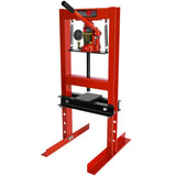 Garvee 6 Ton Hydraulic H-Frame Shop Press with Pressure Gauge, Heavy Duty Floor Bearing Press for Auto Repair, Metalworking, Adjustable Height 2.2-9.4 Inches, Black - Red