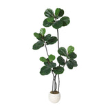 Garvee 5FT Artificial Ficus Lyrata Tree With Bendable Boughs Modern White Pot Indoor Home Office Living Room Decor - 5Ft