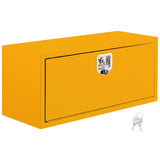 Garvee 24x14x16 Inch Underbody Truck Box Black Steel Lockable Waterproof Tool Storage Organizer for Trucks Heavy Duty, Yellow - Orange