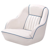Garvee Pontoon Boat Seat, Captains Bucket Boat Seat, Back Folding Boat, Boat Cabin Seating - White & Blue - White & Blue