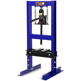Garvee 6 Ton Hydraulic Shop Press, 6T H-Frame Garage Floor Benchtop Hydraulic Press, Adjustable Height Shop Press with Plates - Blue