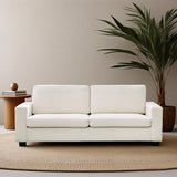 Garvee 83 in Comfy Corduroy Couch, Modern Upholstered Sofa with Wide Armrests, Deep Seat, Beige, Home Living Room, Apartment