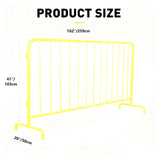 Garvee 8.5 ft. Heavy-Duty Interlocking Steel Barricade With Removable Bridge Feet For Outdoor Crowd Control And Construction Sites, Metal, Industrial-Grade