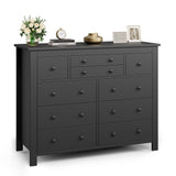 Garvee 10 Drawers Dresser Modern Wooden Chest of Drawers for Bedroom Living Room Office White Black