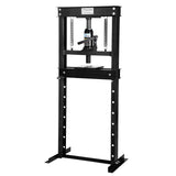 Garvee 12-Ton H-Frame Hydraulic Shop Press - Heavy-Duty Garage Floor Press with Adjustable Height and Stamping Plates, Includes Gloves, Black - Black