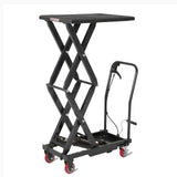Garvee Heavy Duty Hydraulic Lift Table Cart 330Lbs Capacity, Double Scissor Lift, Adjustable 12"-50.5" Height, Non-Slip Platform, Locking Wheels, Black for Warehouse Workshop Garage - Black
