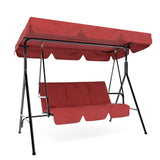 Garvee 3-Person Patio Swing Chair with Convertible Canopy - Adjustable Tilt Hanging Glider Lounge for Porch and Outdoor Use, Red - Red
