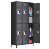 Garvee Metal Storage Locker Cabinet 6-Door With Hooks Adjustable Shelves Steel Lockable Durable Ventilated For Office Gym School