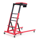 Garvee Top Automotive Creeper Adjustable Height 49.21-68.89 in Heavy Duty Foldable Garage Creepers Black - Red Mat + Red/Black Body