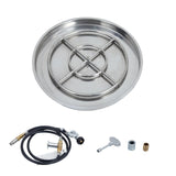 Garvee 31 Inch Round Drop-In Fire Pit Pan Stainless Steel Propane & Natural Gas Insert Outdoor Indoor 48,000 BTU
