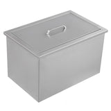 Garvee Stainless Steel Built-In Ice Bucket 304 Steel Foldable Lid Drain Pipe Insulated Outdoor Kitchens Bars