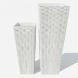 Garvee 2 Pack Large Planters Indoor Outdoor Tall Planters With Removable Liners 24 & 32 Inch White