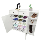 Garvee Shoe Storage Cabinet Modern Farmhouse Shoe Rack Organizer Adjustable Shelves Drawers White Entryway Living Room Mudroom Hallway