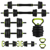 Garvee 4-In-1 Adjustable Dumbbell Weights Set, Dumbbells, Barbells, Kettlebells, Push-Up Handles for Home Gym, 88 Lbs, Round Head, Black - 88 Lb-R