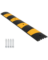 Garvee 72 in Rubber Speed Bump Heavy Duty Cable Protector Ramp For Driveway Gravel Road Yellow Black Reflective
