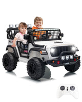 Garvee 24V Kids Ride on Car with Remote Control, 2 Seats, 20" Large Seat, White, Electric Vehicle for Children 3-8 Years - White